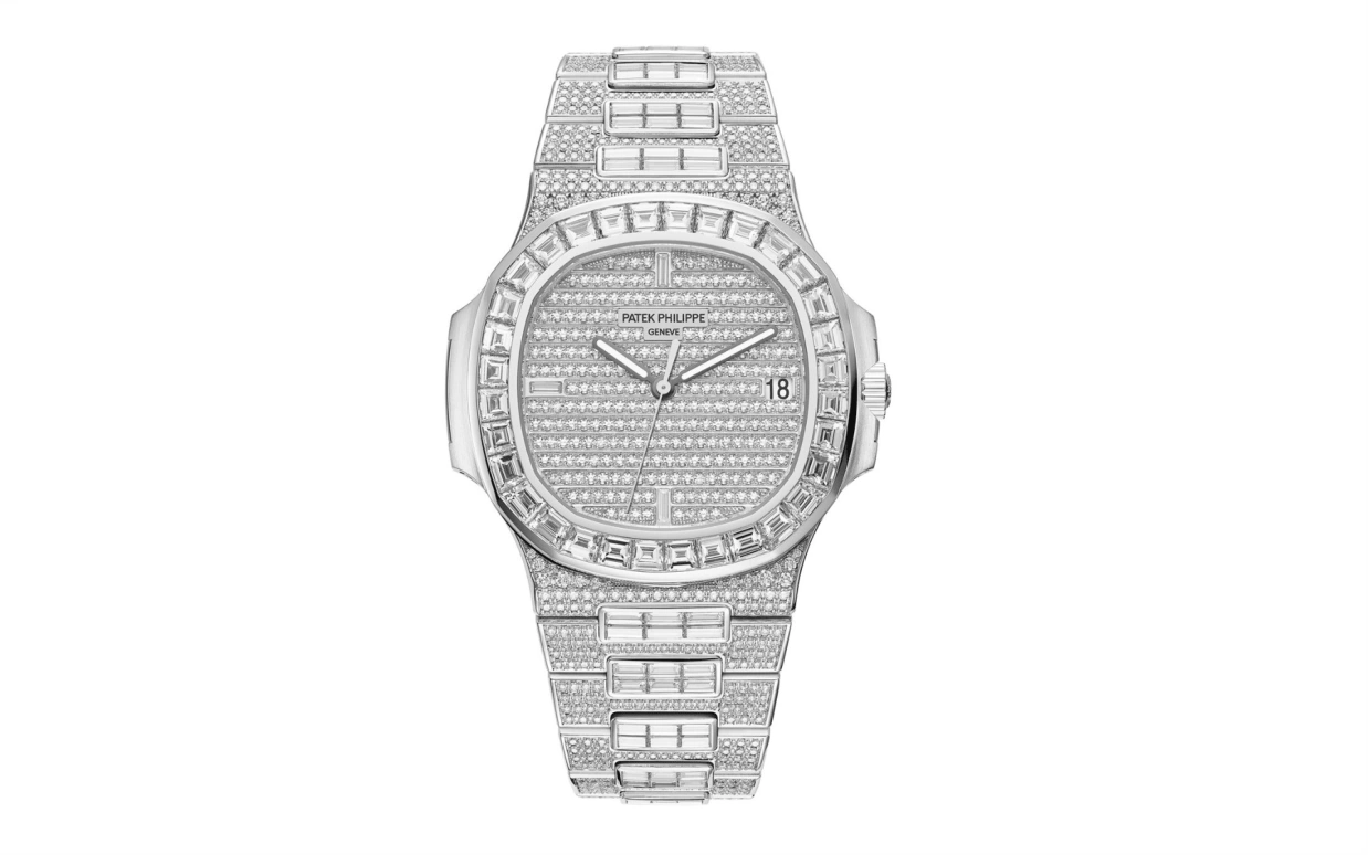 Patek Philippe,Nautilus 40mm,40mm,White Gold,Silver,Automatic,Day,45hours,Papa Bear Petty,Justin Bieber,Travis Scott,Wilber Pan,Will Pan,J Balvin,JB,5719,5719/10G-010