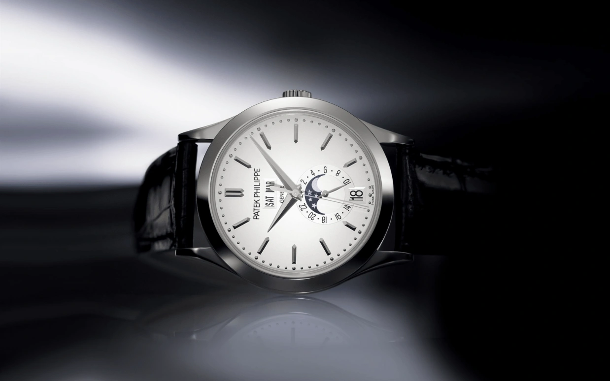 Patek Philippe,Complications 38.50mm,38.50mm,White Gold,Silver,Automatic,Moonphase,Annual Calendar,Month,Date,45hours,In-house Caliber,5396G,5396G-011