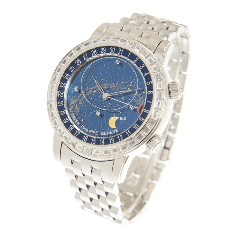 Patek Philippe,Grand Complications 44mm,44mm,White Gold,Blue,Automatic,Moonphase,Day,6104,6104/1G-010