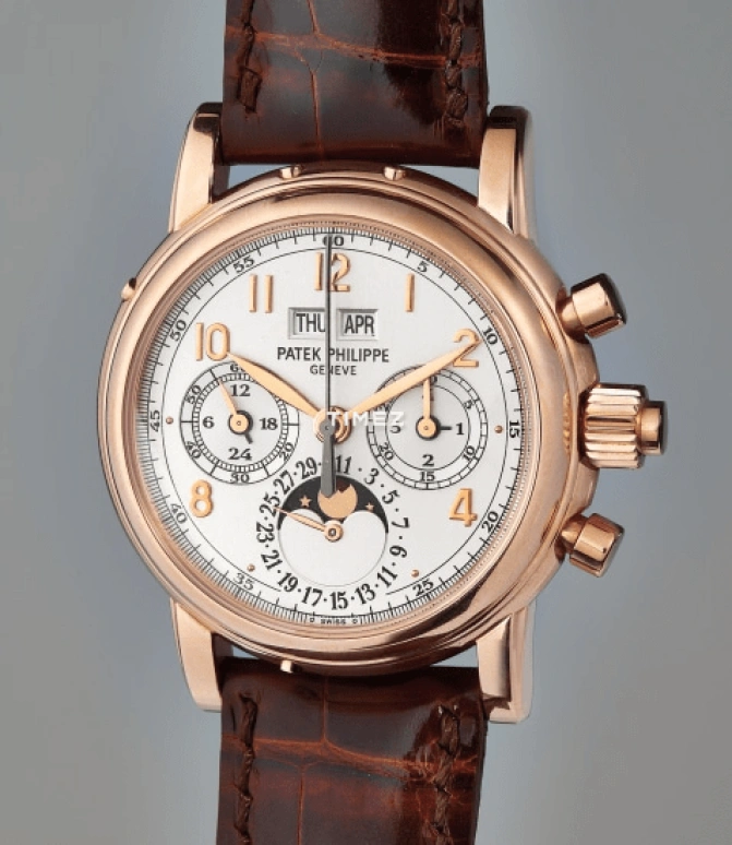 Patek Philippe,Grand Complications 36.70mm,36.70mm,Rose Gold,Silver,Handwound,Chronograph,Moonphase,Perpetual Calendar,Leap Year,60hours,In-house Caliber,5004R,5004R-014