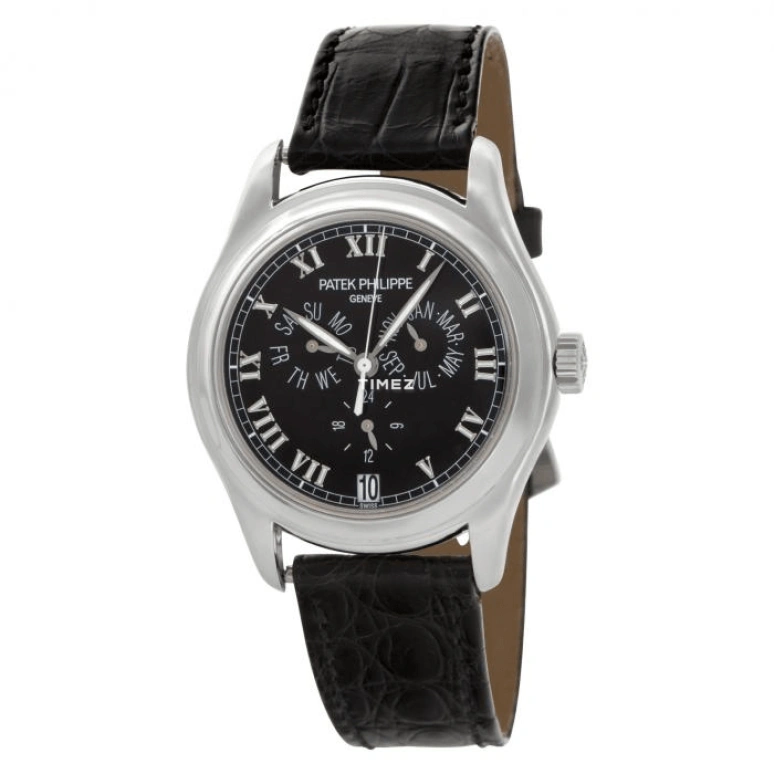 Patek Philippe,Grand Complications 37mm,37mm,Platinum,Black,Automatic,Annual Calendar,Month,Date,Day,In-house Caliber,Sapphire,Crystal Glass,5035P,5035P-001