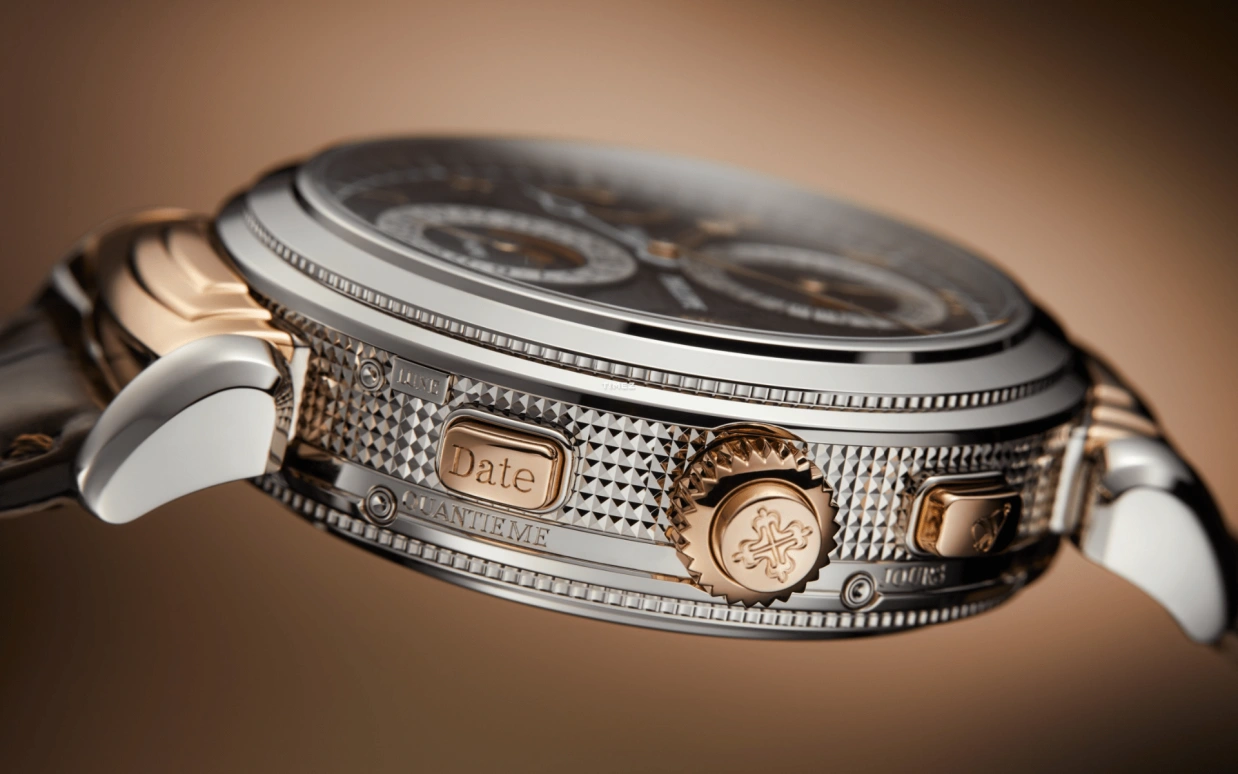 Patek Philippe,Grand Complications 47.70mm,47.70mm,White Gold,Rose Gold,Brown,Handwound,Moonphase,Perpetual Calendar,Leap Year,Annual Calendar,72hours,In-house Caliber,6300GR,6300GR-001