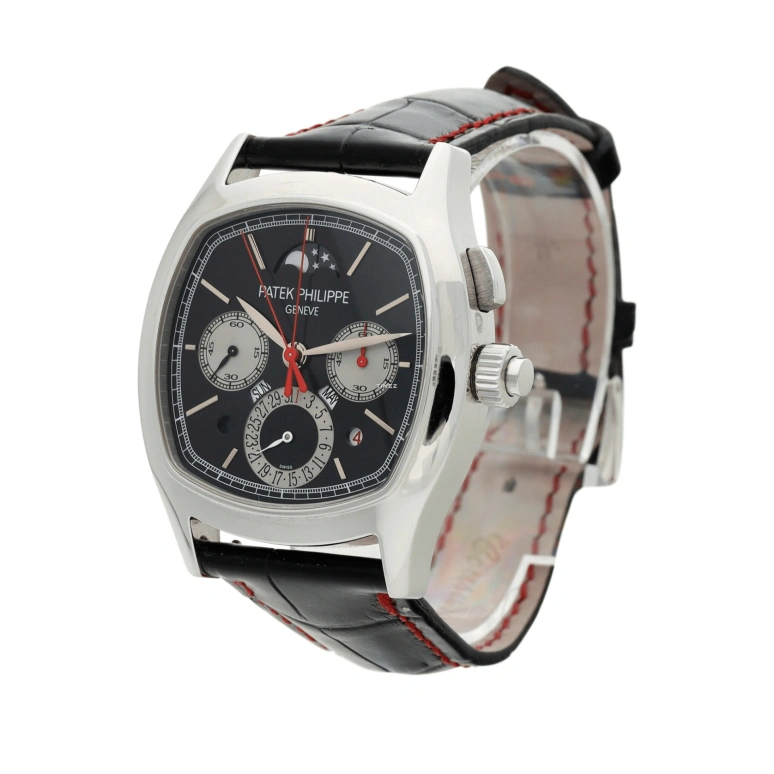Patek Philippe,Grand Complications 37x45mm,37x45mm,Platinum,Black,Handwound,Monopoussoir,Moonphase,Perpetual Calendar,Leap Year,48hours,In-house Caliber,5951P,5951P-001