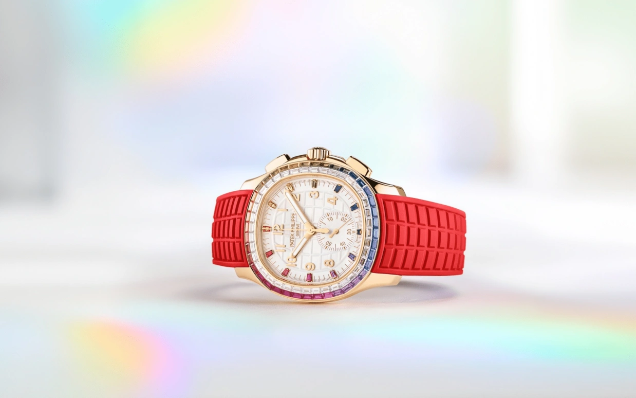 Patek Philippe,Aquanaut 39.90mm,39.90mm,Rose Gold,Multi-Color,White,Automatic,55hours,In-house Caliber,Yeoh Choo Kheng,Michelle Yeoh,Lionel Messi,Jimmy Butler,Ben Simmons,Paul Pogba,La Pulga,GOAT,7968,7968/300R-001