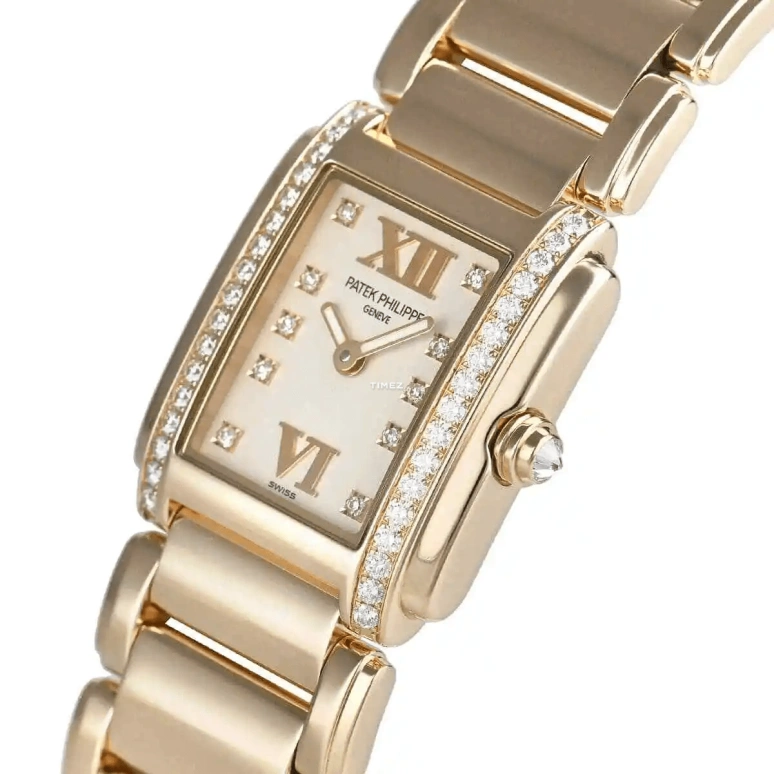 Patek Philippe,Twenty~4 24mm,24mm,Rose Gold,White,Quartz,In-house Caliber,Sapphire,4908,4908/11R-011