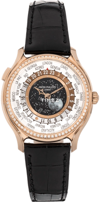 Patek Philippe,Limited Editions 38mm,38mm,Rose Gold,White,Automatic,Moonphase,World Time,7175R,7175R-001