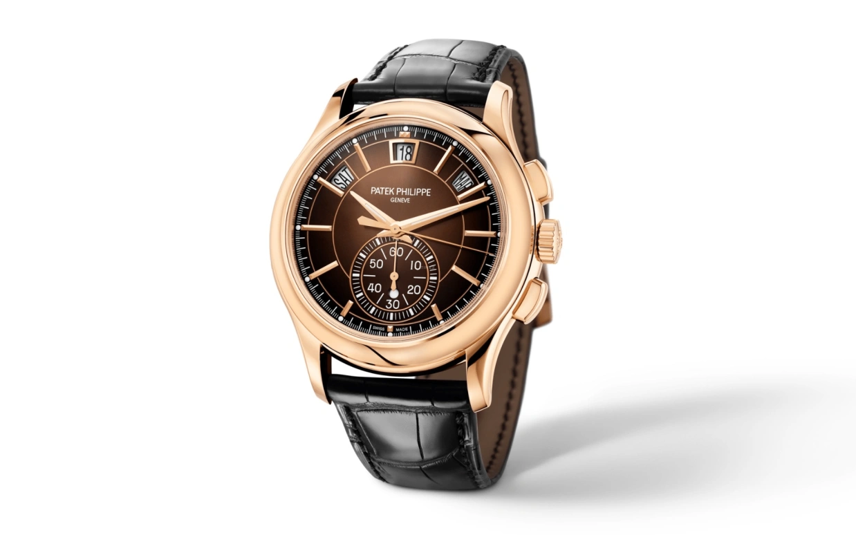 Patek Philippe,Complications 42mm,42mm,Rose Gold,Brown,Automatic,Chronograph,Annual Calendar,Month,Date,45～55hours,In-house Caliber,5905R,5905R-001