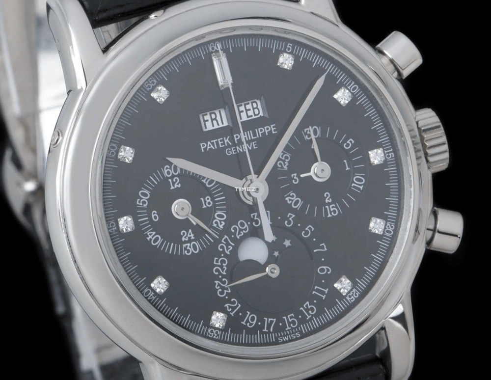 Patek Philippe,Grand Complications 36mm,36mm,White Gold,Black,Handwound,Chronograph,Moonphase,Perpetual Calendar,Leap Year,60hours,In-house Caliber,3970EP,3970EP-029