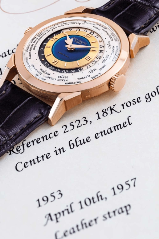 Patek Philippe,Complications 35.50mm,35.50mm,Rose Gold,Blue,White,Automatic,World Time,Day / Night Indication,2523 Gobbi Milan