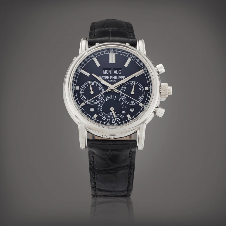 Patek Philippe,Grand Complications 40.20mm,40.20mm,Platinum,Black,Handwound,Chronograph,Moonphase,Perpetual Calendar,Leap Year,55～65hours,In-house Caliber,5204P,5204P-011