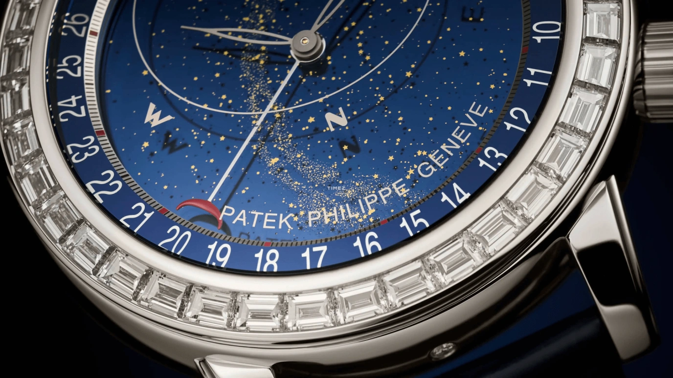 Patek Philippe,Grand Complications 44mm,44mm,Platinum,Blue,Automatic,Moonphase,Day,Sky Chart,6104P,6104P-010