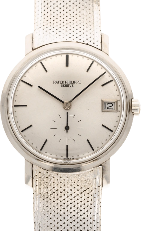 Patek Philippe,Calatrava 36mm,36mm,White Gold,Silver,Automatic,Day,38hours,3445G