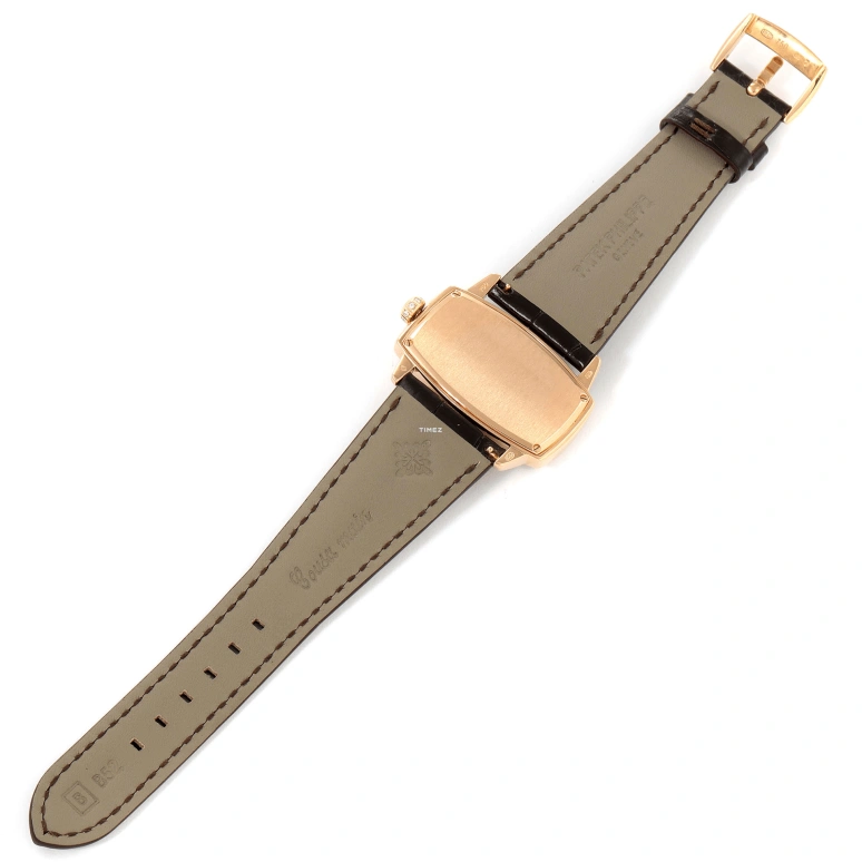 Patek Philippe,Gondolo 37.20x22.40mm,37.20x22.40mm,Rose Gold,White,Silver,Silver White,Quartz,In-house Caliber,Sapphire,Crystal Glass,4981R,4981R-001