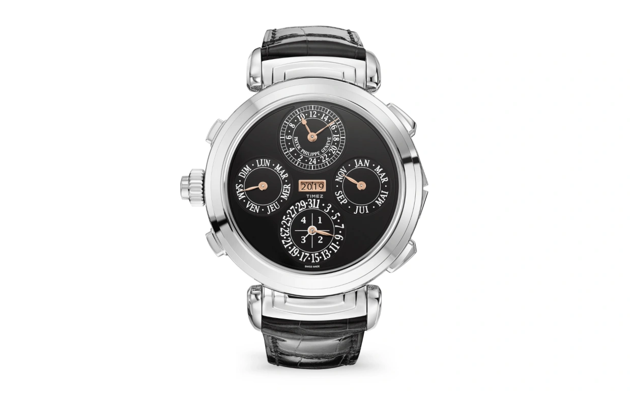 Patek Philippe,Grand Complications 47.40mm,47.40mm,Stainless Steel,Pink,Handwound,Moonphase,Perpetual Calendar,Leap Year,Month,72hours,In-house Caliber,6300A,6300A-010