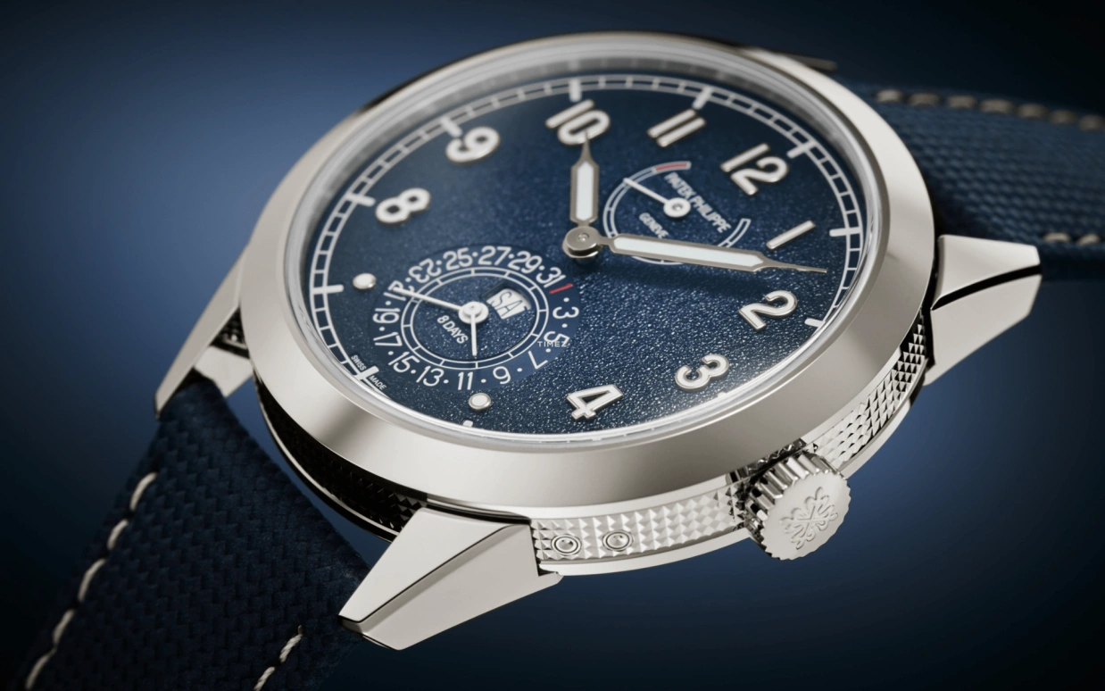 Patek Philippe,Calatrava 41mm,41mm,White Gold,Blue,Gradient,Handwound,Date,Day,Power Reserve Indicator,5328G,5328G-001