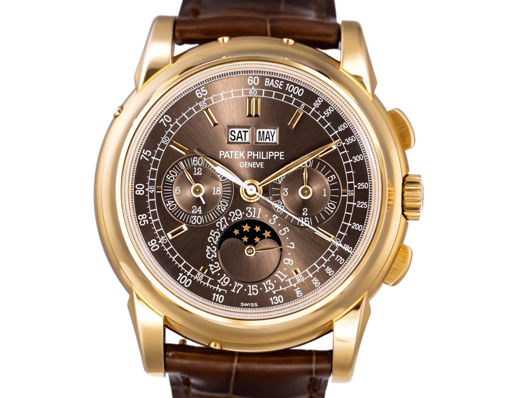 Patek Philippe,Grand Complications 40mm,40mm,Yellow Gold,Brown,Handwound,Chronograph,Moonphase,Perpetual Calendar,Leap Year,60hours,In-house Caliber,5970J,5970J-014
