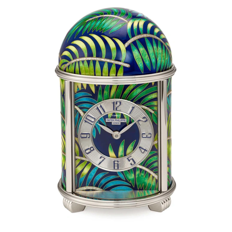 Patek Philippe,Dome Clocks ,Blue,Silver,Electromechanical,In-house Caliber,Green,Blue,Enamel,10017M,10017M-001