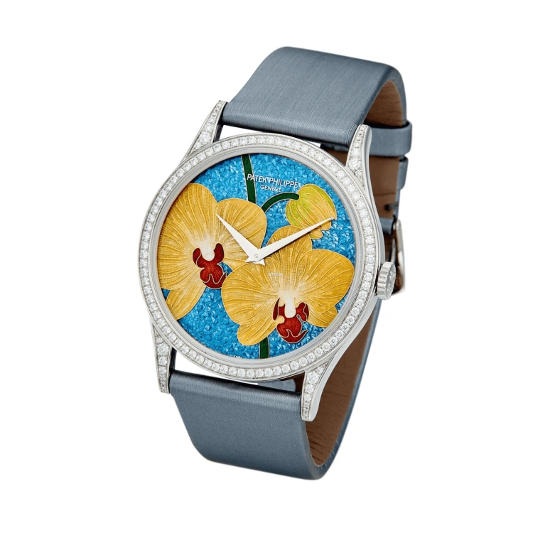 Patek Philippe,Calatrava 38mm,38mm,Platinum,Multi-Color,Blue,Yellow,Automatic,48hours,In-house Caliber,5077,5077/100P-017