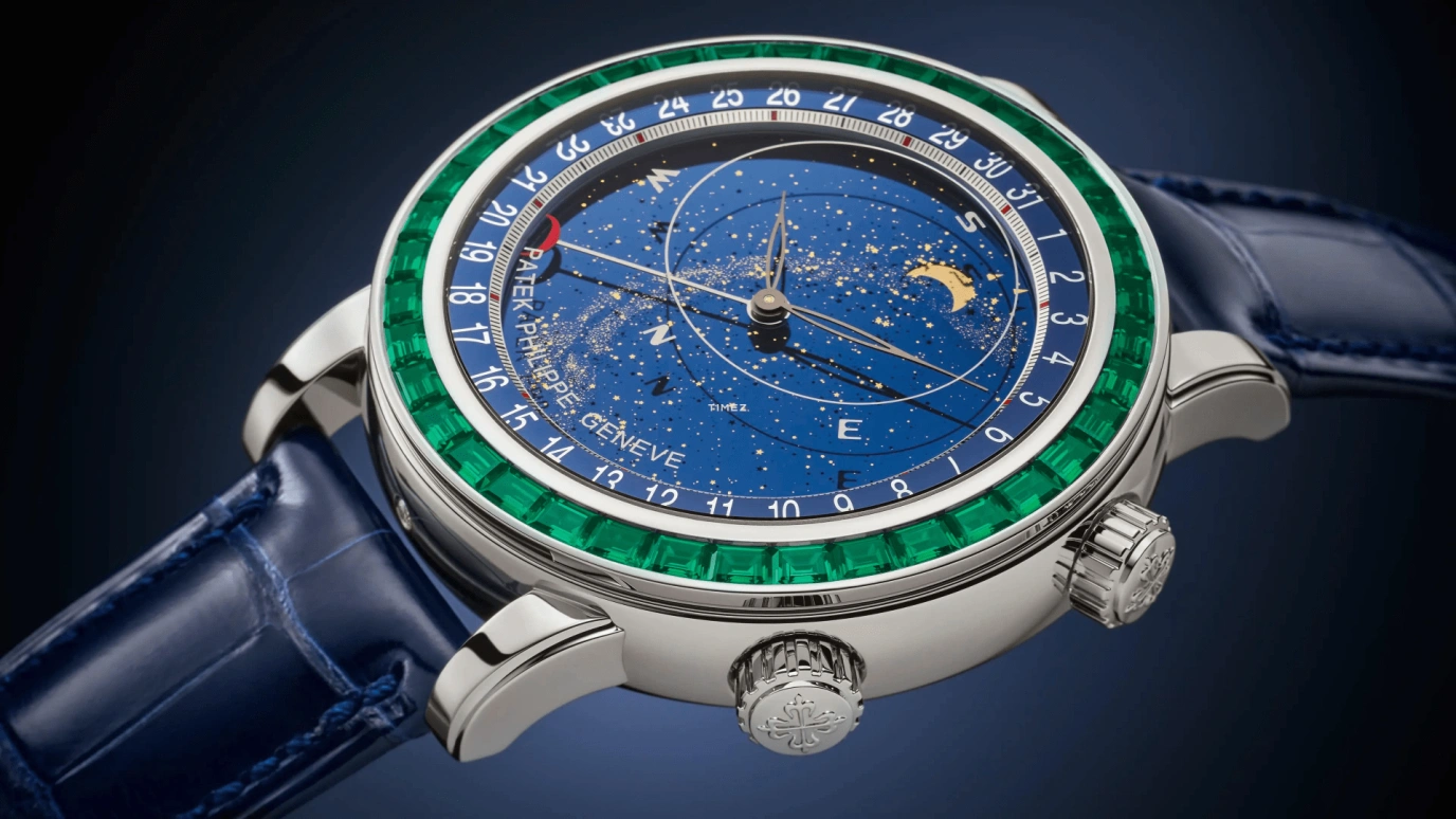 Patek Philippe,Grand Complications 44mm,44mm,Platinum,Blue,Automatic,Moonphase,Day,Sky Chart,6104,6104/13P-010