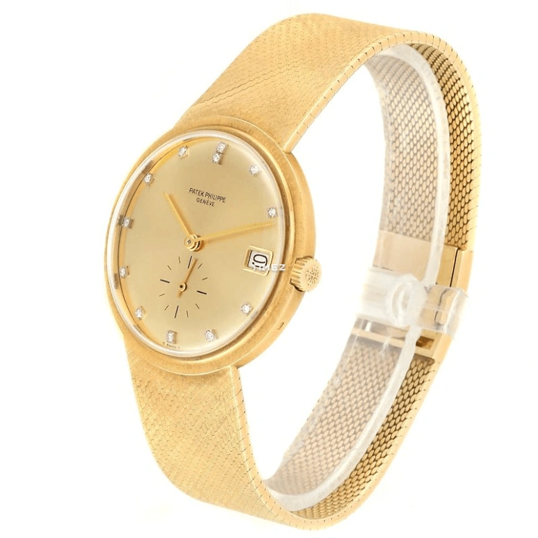 Patek Philippe,Calatrava 35mm,35mm,Yellow Gold,Gold,Automatic,Day,38hours,3445J Diamond