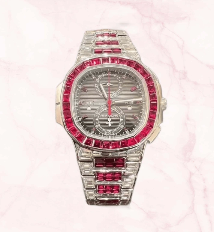 Patek Philippe,Nautilus 40.50mm,40.50mm,White Gold,Black,Gradient,Automatic,Chronograph,Day,Dule Time,Day / Night Indication,55hours,In-house Caliber,Anant Ambani,5990,5990/1422G