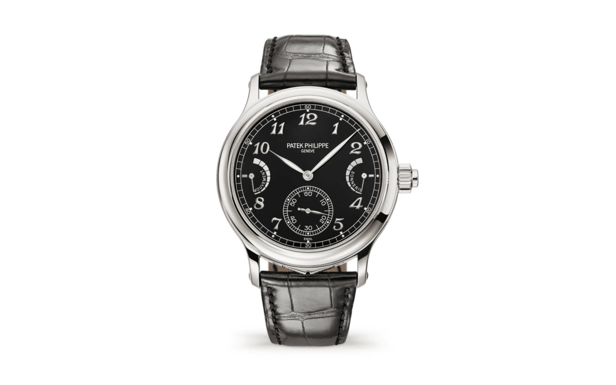 Patek Philippe,Grand Complications 44.80mm,44.80mm,Platinum,Black,Handwound,Moonphase,Jumping Seconds,Minute Repeater,Grande Sonnerie,72hours,In-house Caliber,6301P,6301P-001