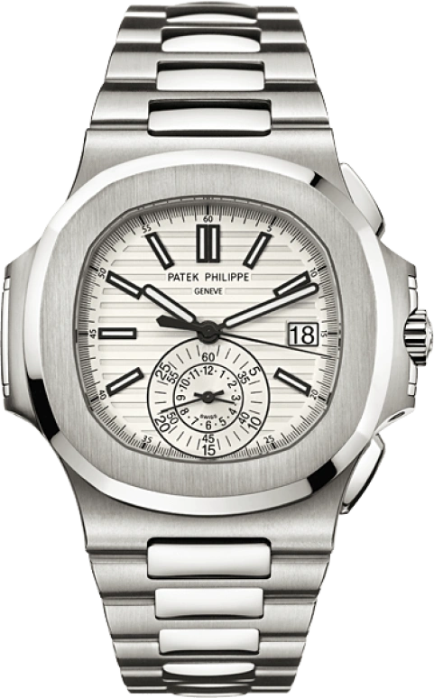 Patek Philippe,Nautilus 40.50mm,40.50mm,Stainless Steel,White,Automatic,Chronograph,Day,5980,5980/1A-019