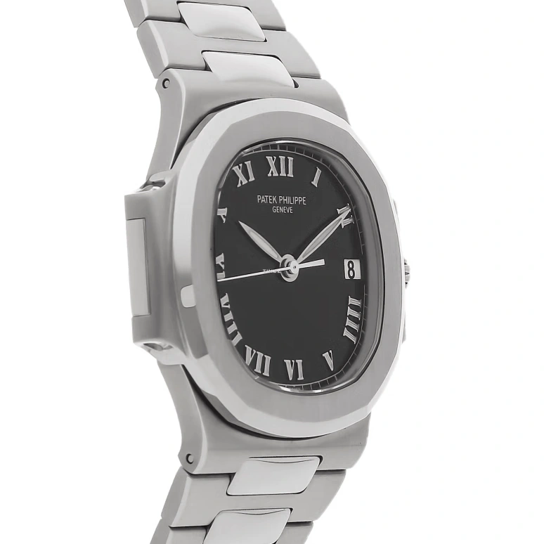 Patek Philippe,Nautilus 37mm,37mm,Stainless Steel,Black,Automatic,Day,In-house Caliber,3800,3800/1A-001