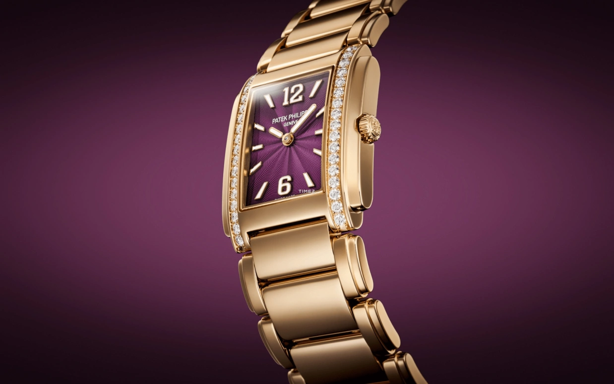 Patek Philippe,Twenty~4 25.10x30mm,25.10x30mm,Rose Gold,Purple,Quartz,In-house Caliber,Sapphire,Crystal Glass,Ben Chilwell,4910,4910/1201R-010