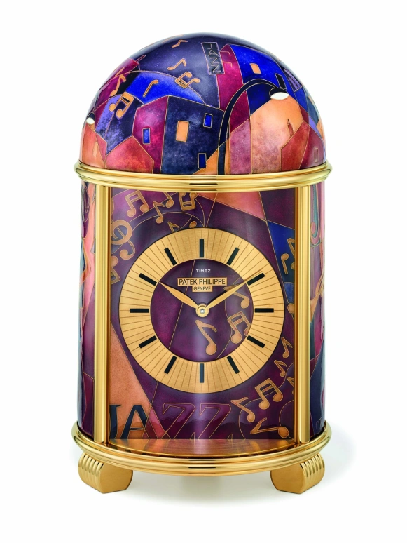 Patek Philippe,Dome Clocks ,Multi-Color,Gold,Purple,Electromechanical,In-house Caliber,Red,Purple,Enamel,20105M,20105M-001
