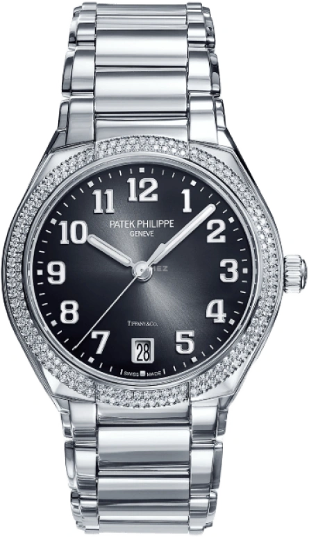 Patek Philippe,Twenty~4 36mm,36mm,Stainless Steel,Black,Automatic,Day,45hours,tiffany&Co,7300,7300/1200A-010-TtiffanyCo