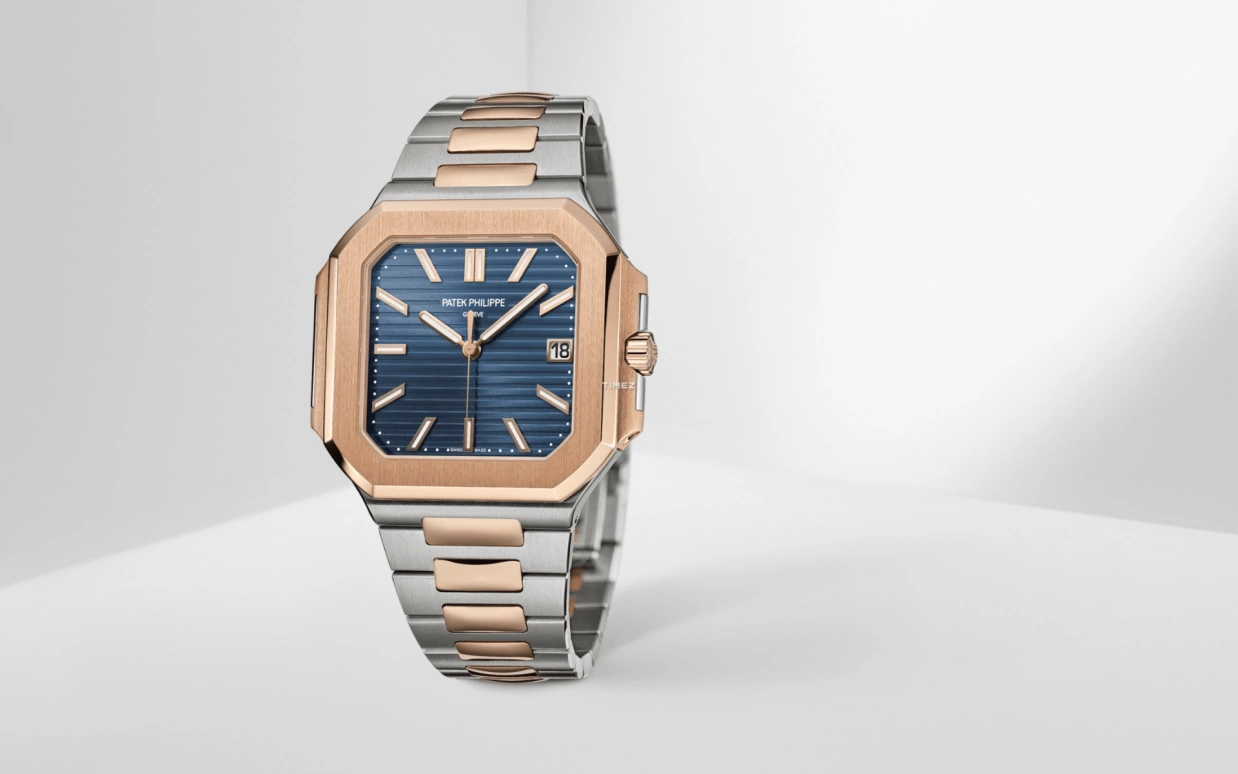 Patek Philippe,Cubitus 45mm,45mm,Stainless Steel,Rose Gold,Blue,Automatic,Day,45hours,5821,5821/1AR-001