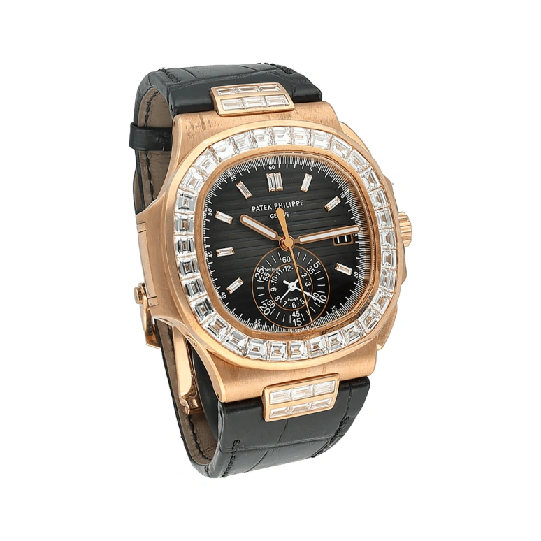 Patek Philippe,Nautilus 40mm,40mm,Rose Gold,Black,Automatic,Chronograph,Day,5980,5980/10R-010