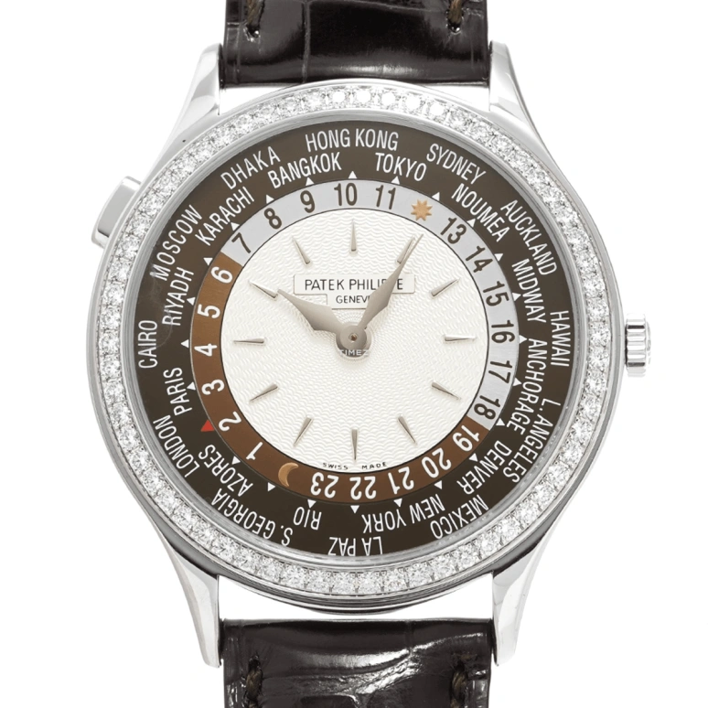 Patek Philippe,Complications 36mm,36mm,White Gold,White,Brown,Automatic,World Time,Day / Night Indication,7130G,7130G-001