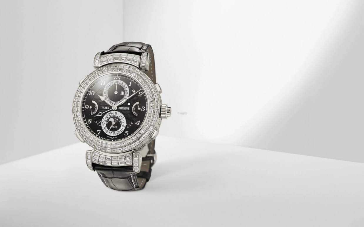 Patek Philippe,Grand Complications 49.40mm,49.40mm,White Gold,Black,Handwound,Moonphase,Perpetual Calendar,Leap Year,Month,72hours,In-house Caliber,6300,6300/400G-001