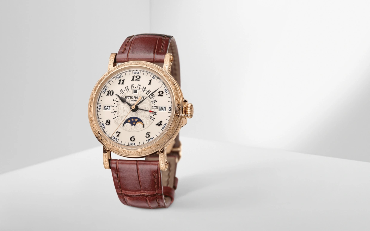 Patek Philippe,Grand Complications 38mm,38mm,Rose Gold,Silver White,Automatic,Moonphase,Perpetual Calendar,Leap Year,Month,45hours,In-house Caliber,5160,5160/500R-001