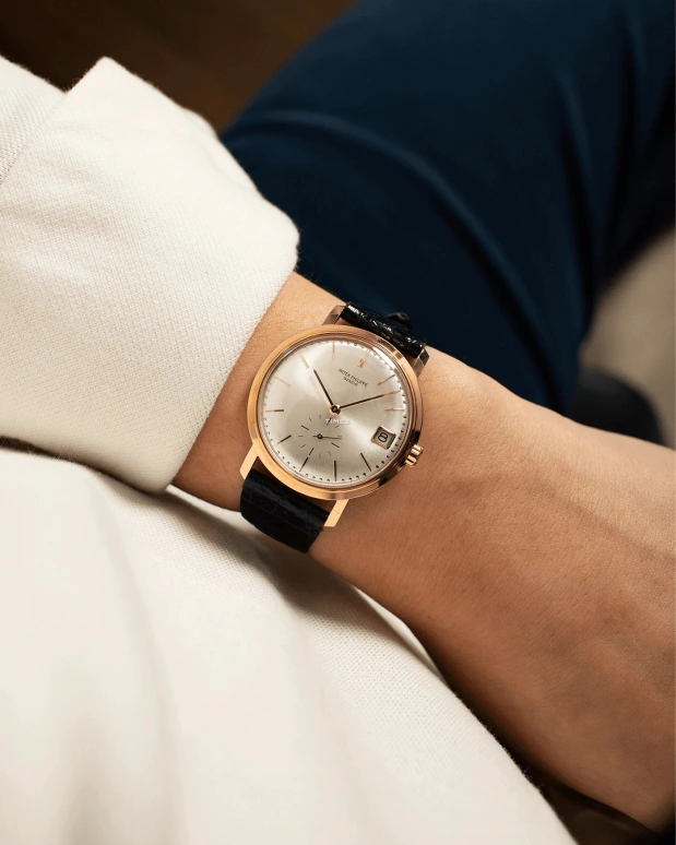 Patek Philippe,Calatrava 35mm,35mm,Rose Gold,Silver,Automatic,Day,38hours,3445R