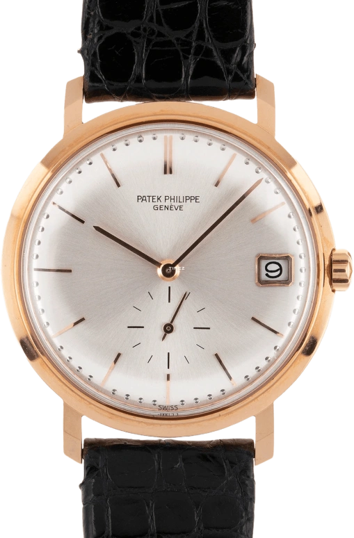 Patek Philippe,Calatrava 35mm,35mm,Rose Gold,Silver,Automatic,Day,38hours,3445R
