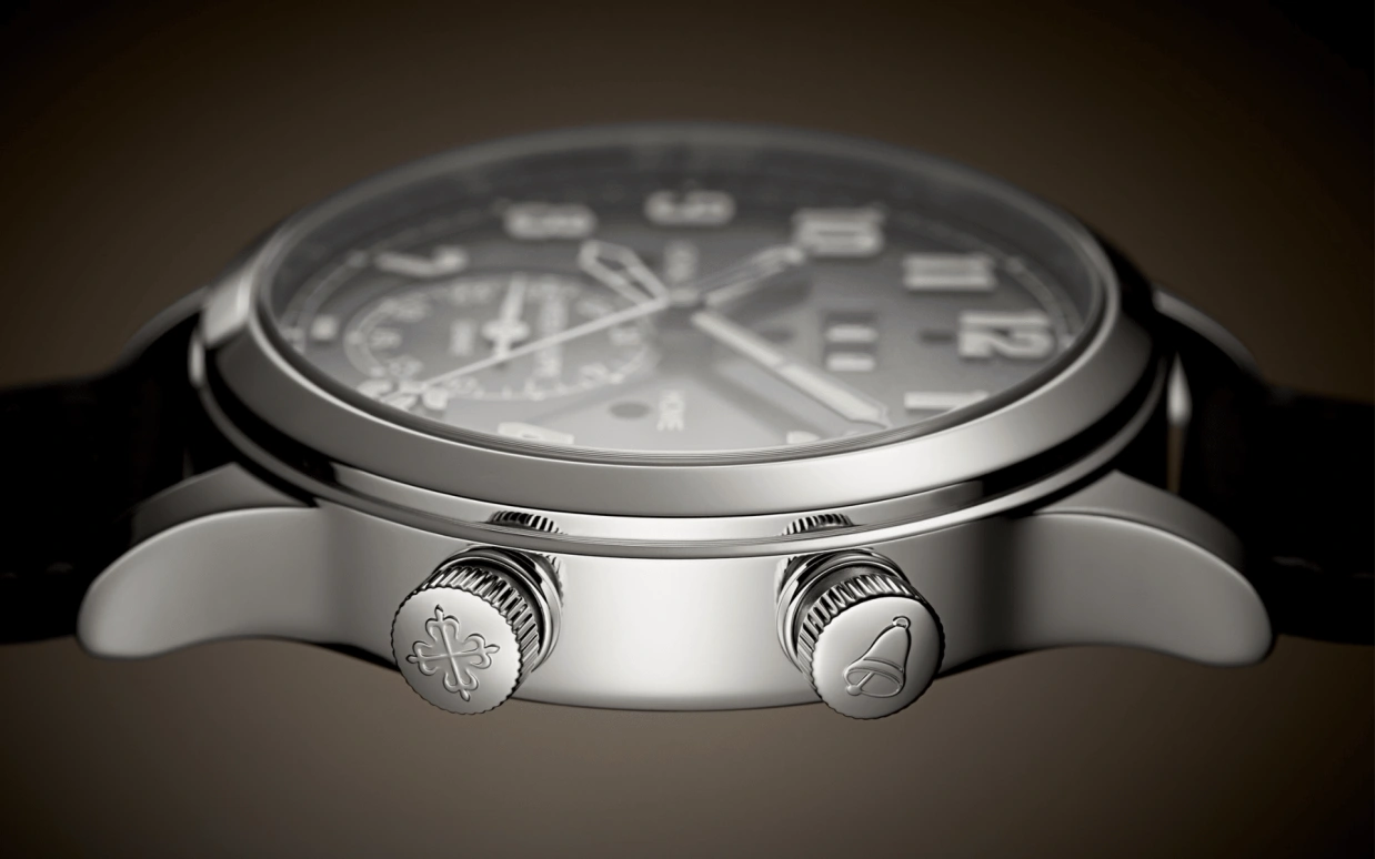 Patek Philippe,Complications 42.20mm,42.20mm,Platinum,Black,Automatic,Day,Dule Time,Alarm,Day / Night Indication,45hours,In-house Caliber,5520P,5520P-001