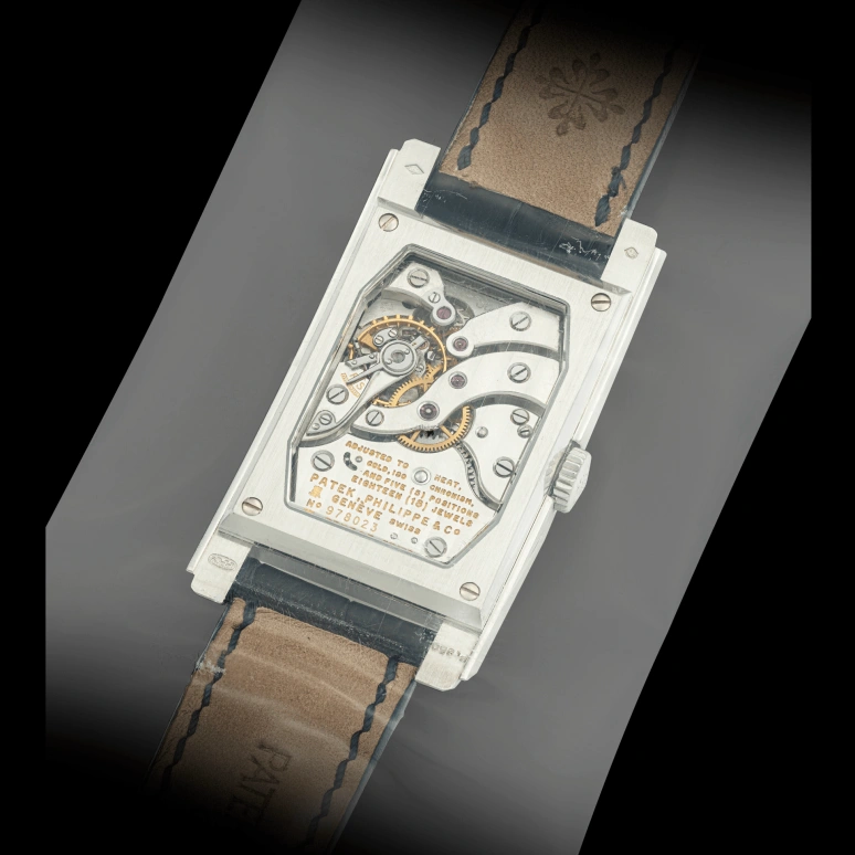 Patek Philippe,Other 25x45mm,25x45mm,Platinum,White,Handwound,In-house Caliber,Sapphire,Crystal Glass,5105P,5105P-001