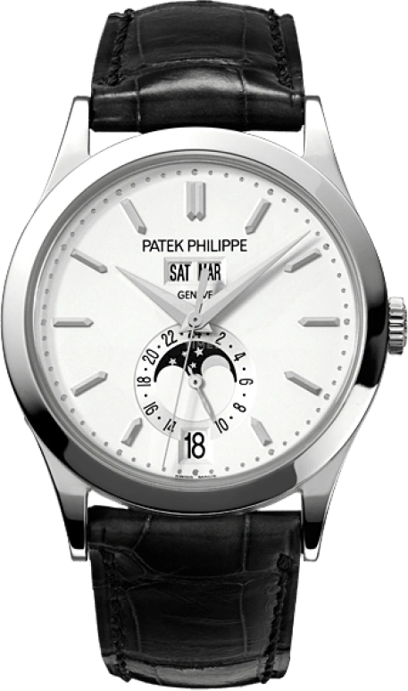 Patek Philippe,Complications 38.50mm,38.50mm,White Gold,Silver,Automatic,Moonphase,Annual Calendar,Month,Date,45hours,In-house Caliber,5396G,5396G-011