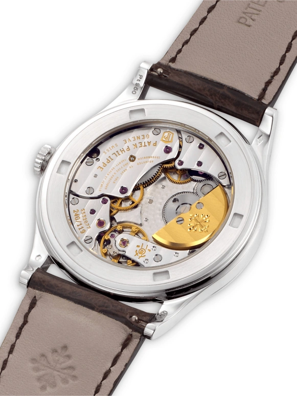 Patek Philippe,Calatrava 38mm,38mm,Platinum,Multi-Color,Brown,Blue,Automatic,48hours,In-house Caliber,5077P,5077P-031