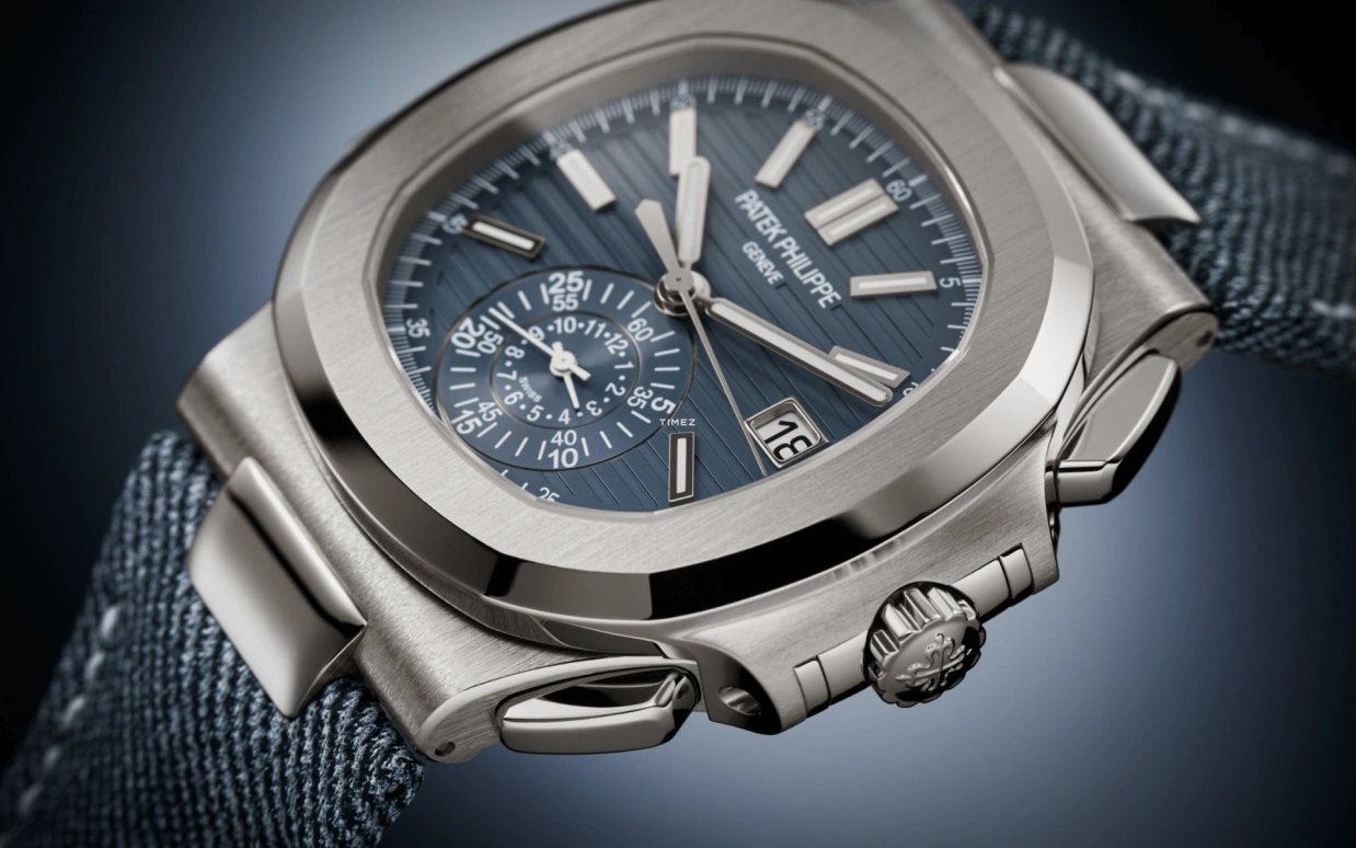 Patek Philippe,Nautilus 40.50mm,40.50mm,White Gold,Blue,Grey,Automatic,Chronograph,Day,Flyback,Khaled Mohamed Khaled,Oleksandr Usyk,Lionel Messi,DJ Khaled,La Pulga,GOAT,5980,5980/60G-001