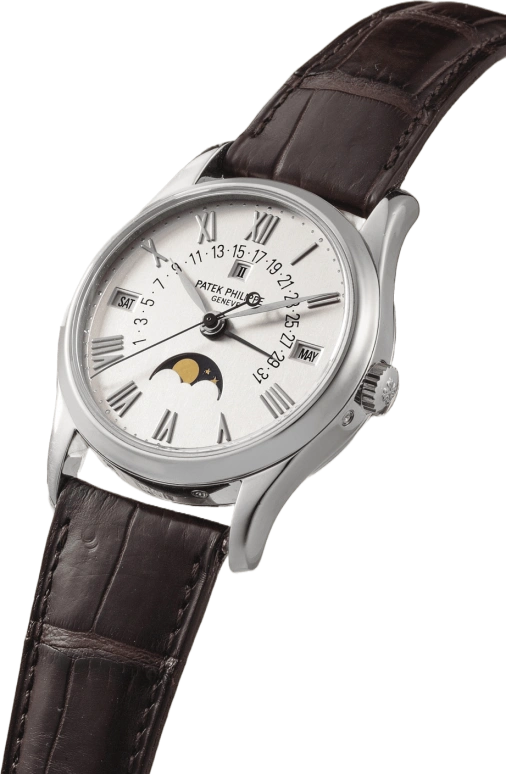 Patek Philippe,Grand Complications 37.20mm,37.20mm,White Gold,Silver,Automatic,Moonphase,Perpetual Calendar,Leap Year,Month,48hours,In-house Caliber,5050G,5050G-001