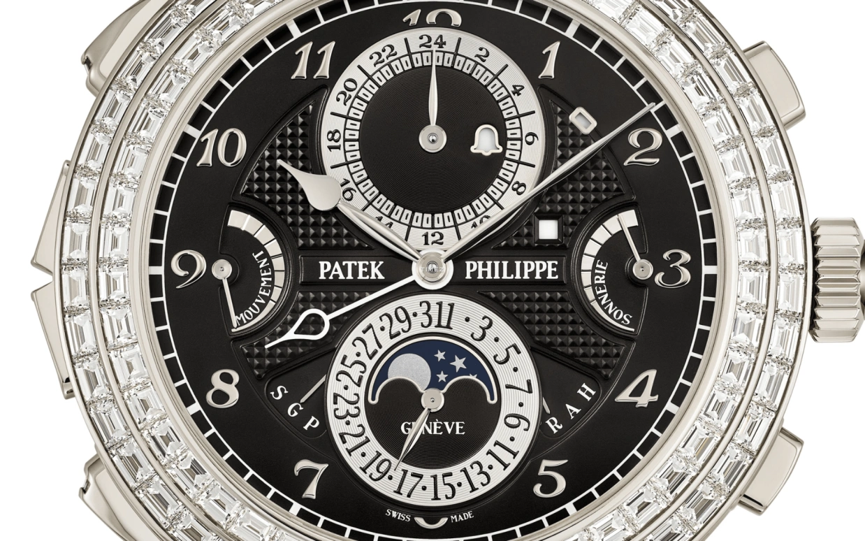 Patek Philippe,Grand Complications 49.40mm,49.40mm,White Gold,Black,Handwound,Moonphase,Perpetual Calendar,Leap Year,Month,72hours,In-house Caliber,6300,6300/400G-001