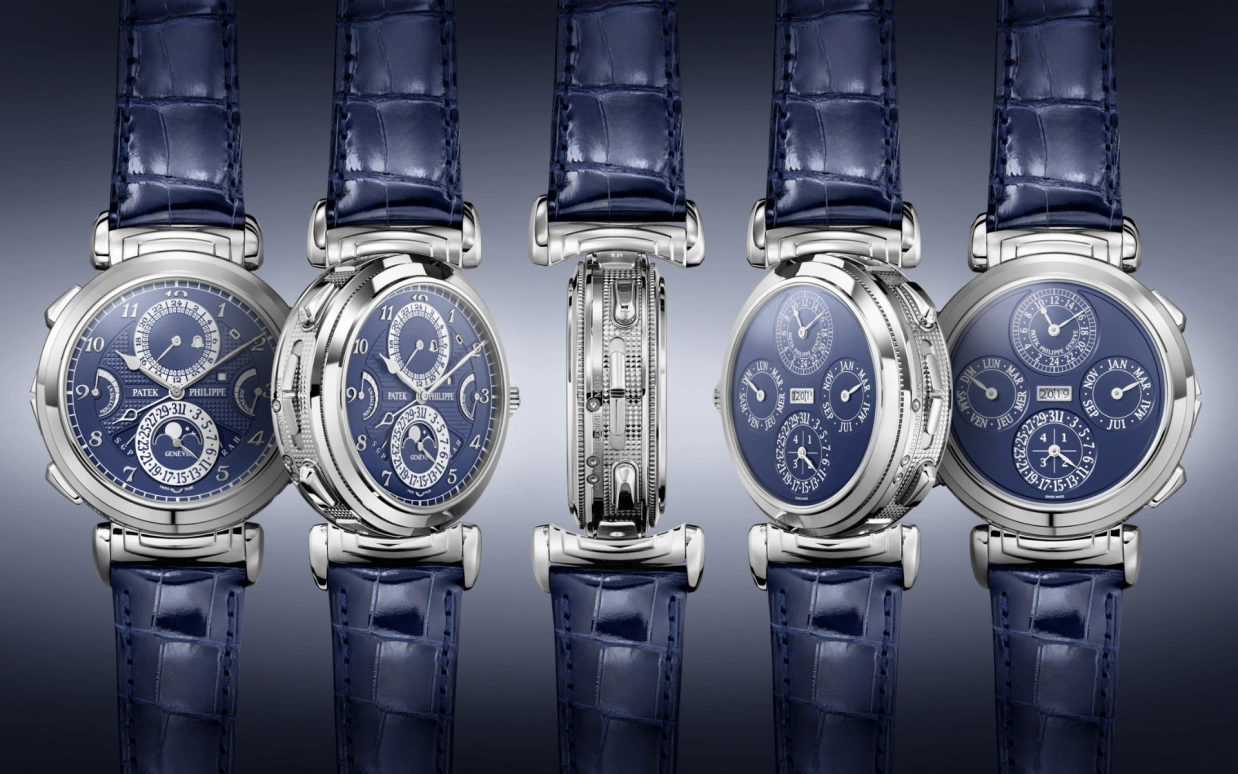 Patek Philippe,Grand Complications 47.40mm,47.40mm,White Gold,Blue,Handwound,Moonphase,Perpetual Calendar,Leap Year,Month,72hours,In-house Caliber,Mark Robert Michael Wahlberg,Mark Wahlberg,Marky Mark,6300G,6300G-010
