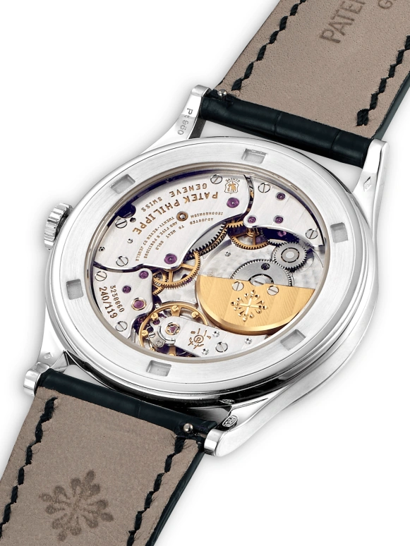 Patek Philippe,Calatrava 38mm,38mm,Platinum,Blue,Black,Multi-Color,Automatic,48hours,In-house Caliber,5077P,5077P-029