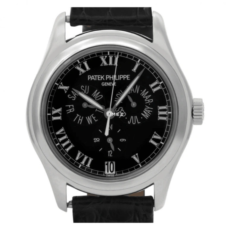 Patek Philippe,Grand Complications 37mm,37mm,Platinum,Black,Automatic,Annual Calendar,Month,Date,Day,In-house Caliber,Sapphire,Crystal Glass,5035P,5035P-001