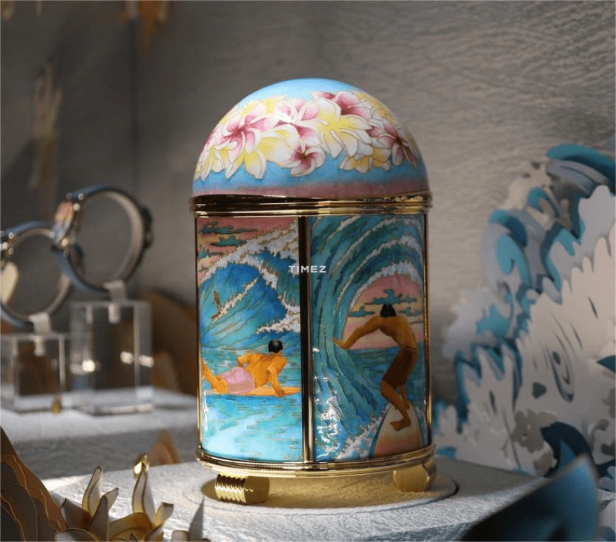 Patek Philippe,Dome Clocks ,White,Blue,Multi-Color,Electromechanical,In-house Caliber,Colorful,Blue,Orange,Pink,Enamel,20164M,20164M-001