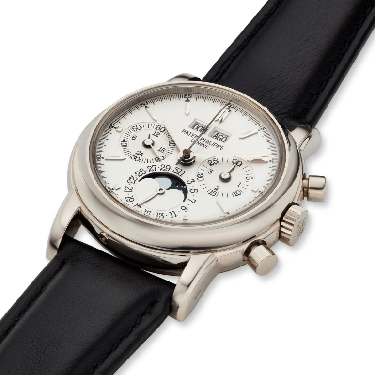 Patek Philippe,Grand Complications 36mm,36mm,White Gold,Silver,Handwound,Chronograph,Moonphase,Perpetual Calendar,Leap Year,60hours,In-house Caliber,3970EG,3970EG-022